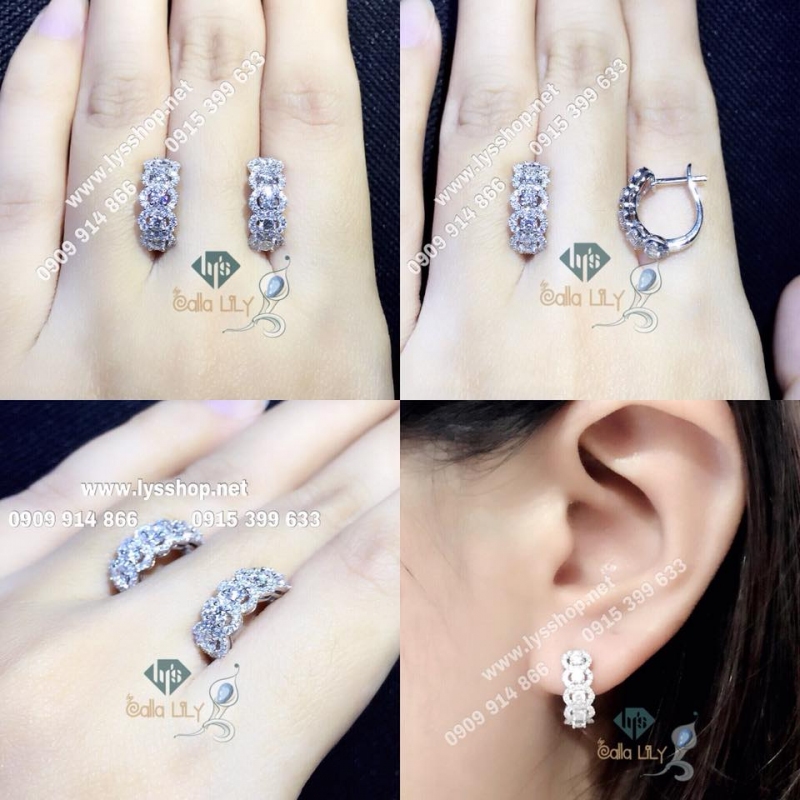 BÔNG CÒNG HALO 5 VIÊN KIM CƯƠNG- N.6200