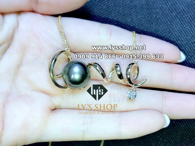 MẶT DÂY CHỮ LOVE ĐÍNH NGỌC TRAI - N.4360