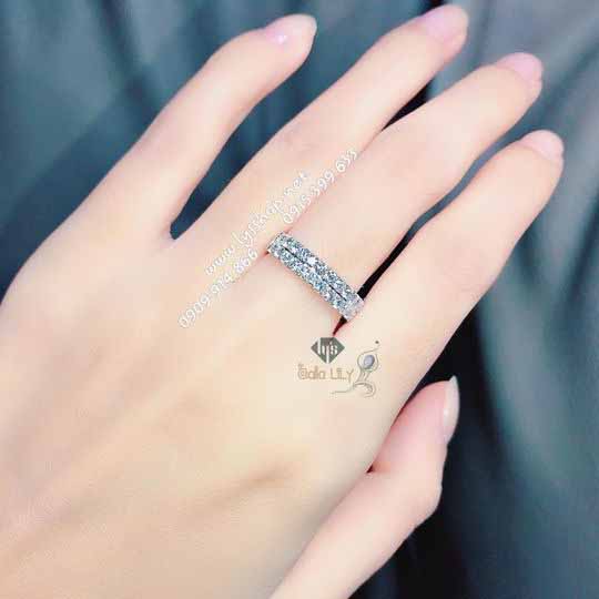 NHẪN KẾT 2 HÀNG KIM CƯƠNG - N.1038