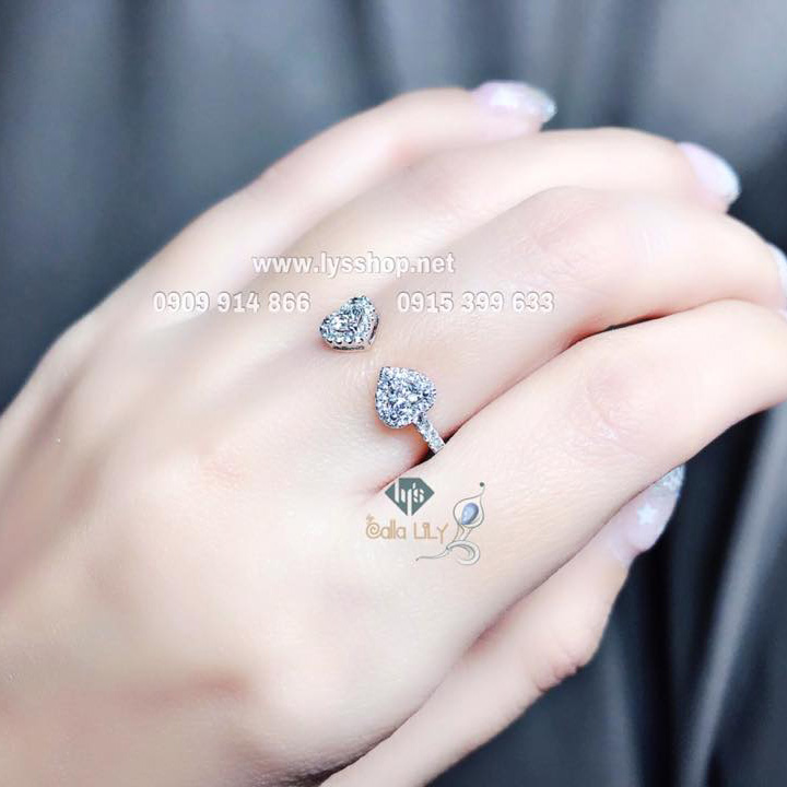 MẪU NHẪN 2V TIM HALO COUPLE HEART - N.2419