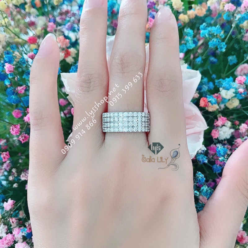 NHẪN BAND 4 HÀNG KIM CƯƠNG - N.3377