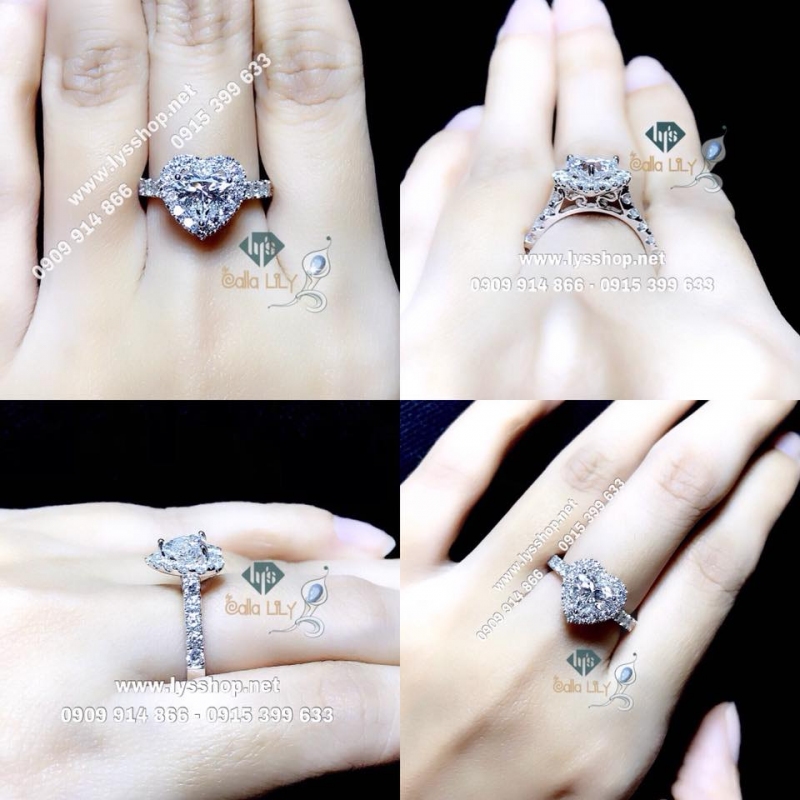 NHẪN KC HALO TIM - N.3755