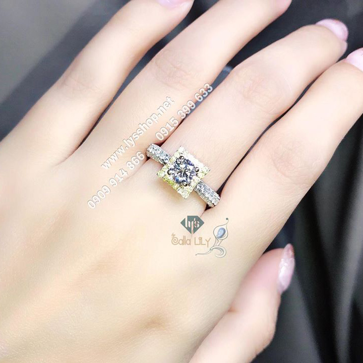NHẪN KC 5,1 LY VỎ HALO FANCY YELLOW - N.4004