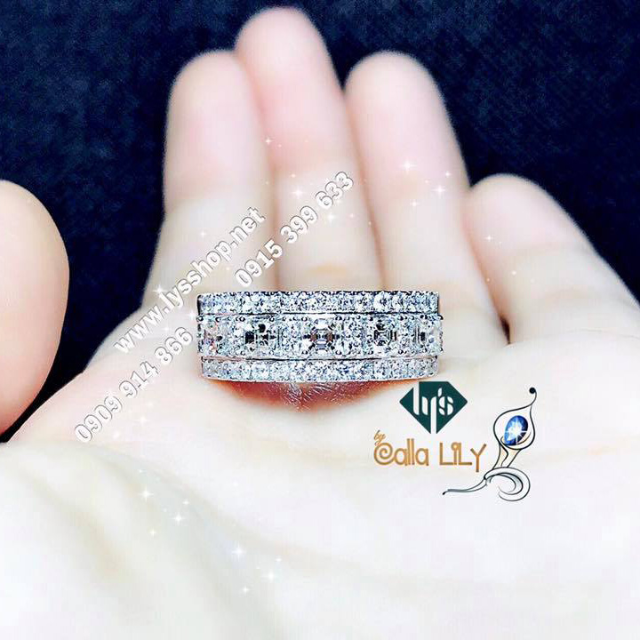 NHẪN BAND KIM CƯƠNG ASSCHER