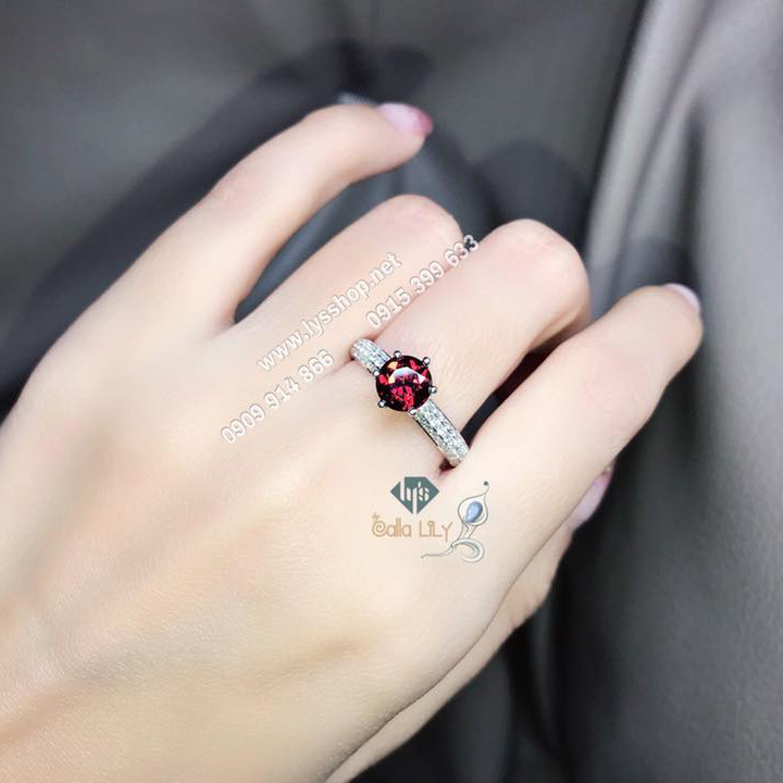 NHẪN GARNET 6,5 LY VỎ KC - N.4875
