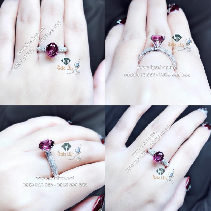 NHẪN CLASSIC VIÊN CHỦ TOURMALINE TÍM - N.4876
