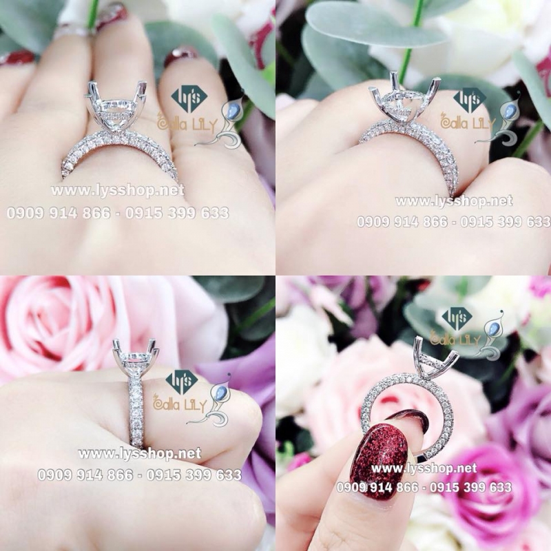 VỎ NHẪN KIM CƯƠNG CLASSIC 3 MẶT - N.5296