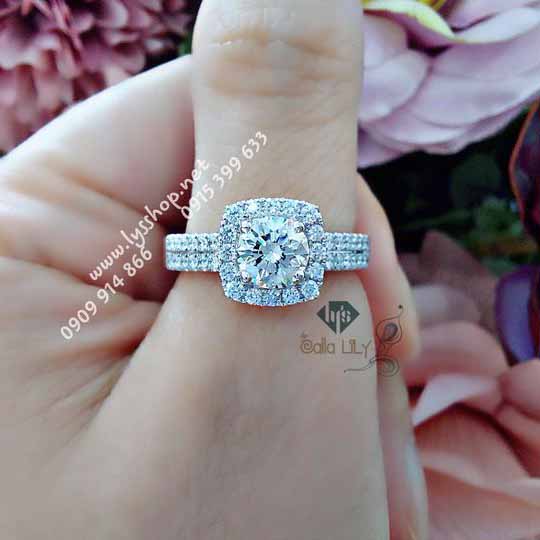 NHẪN HALO VUÔNG KC 5,4 LY GIA - N.5594