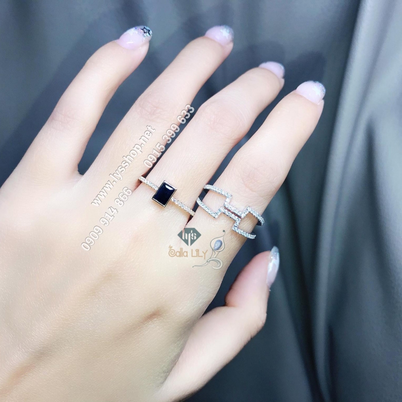 NHẪN TRINITY SAPPHIRE CHỮ NHẬT - N.5828