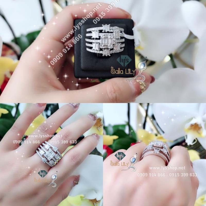 NHẪN KC BAND KẾT TẤM BAGUETTE - S040672