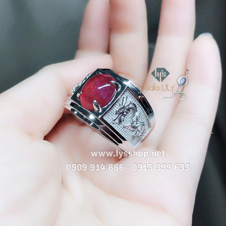 MẪU NHẪN NAM RUBY HOA VĂN RỒNG